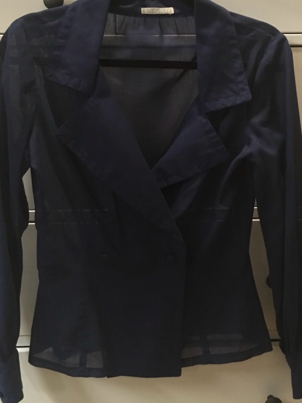 1970’s Vintage Givenchy Nouvelle Boutique Double Breasted Navy Blouse